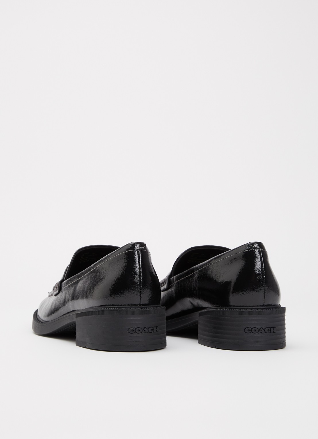 Coach Penny loafer van lakleer met structuur - achterkant zwart