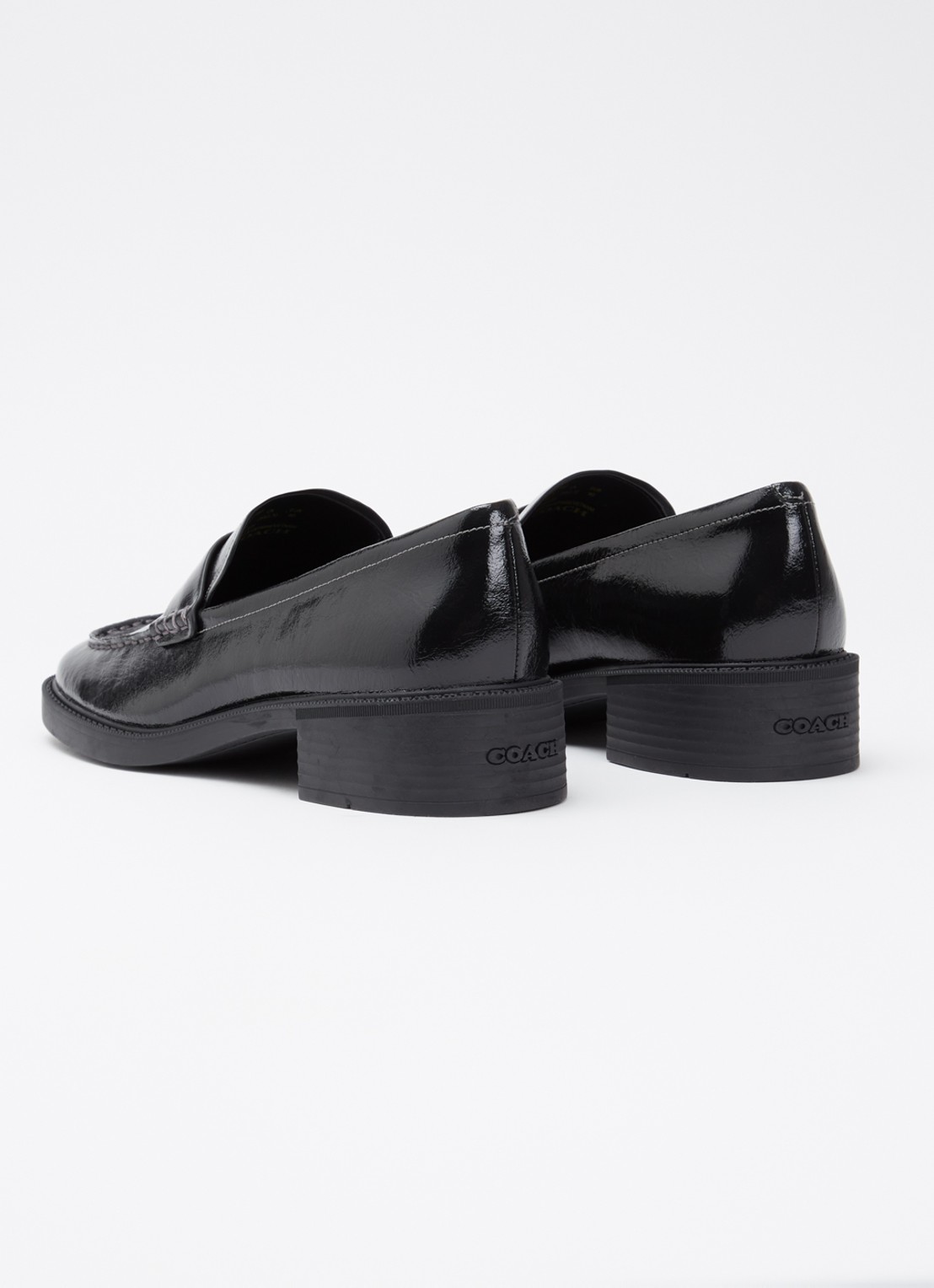 Coach Penny loafer van lakleer met structuur - achterkant 2 zwart