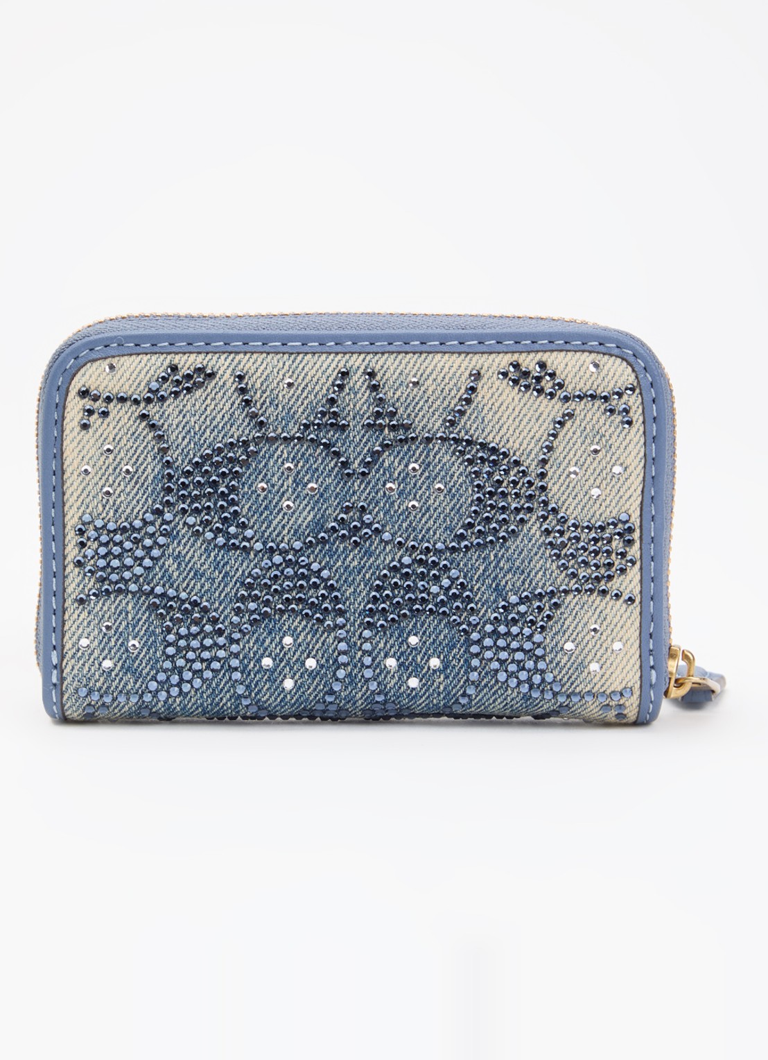 Coach Portemonnee van denim met strass - achterkant indigo