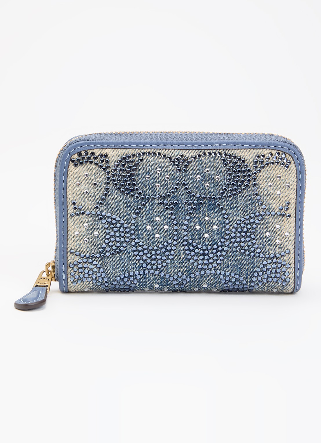 Coach Portemonnee van denim met strass - voorkant 2 indigo