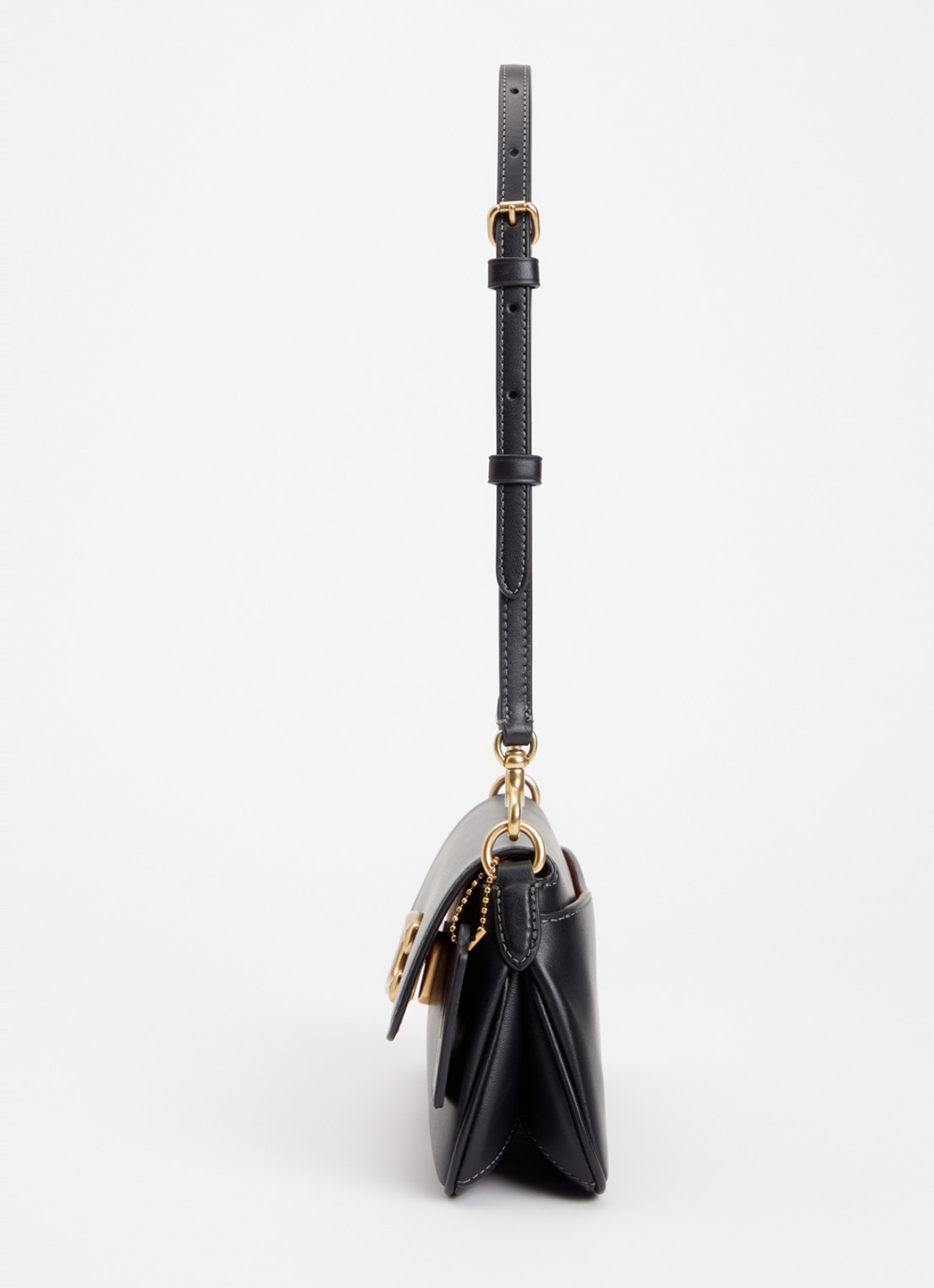 Coach Refined schoudertas van leer met afneembare schouderriem - detail 5 zwart