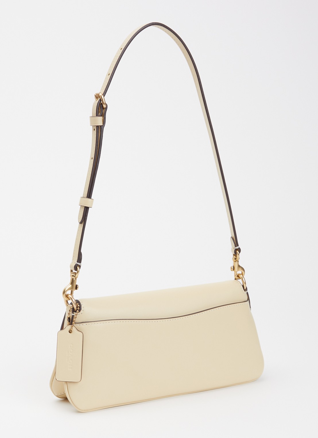 Coach Refined schoudertas van leer met afneembare schouderriem - achterkant 7 geel
