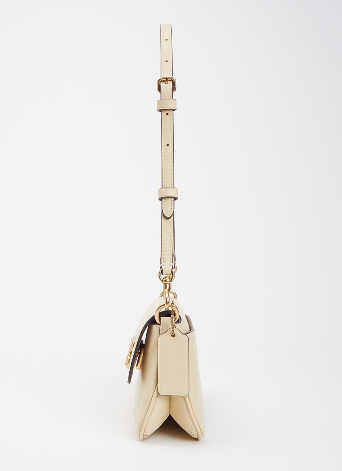 Coach Refined schoudertas van leer met afneembare schouderriem - detail 2 geel