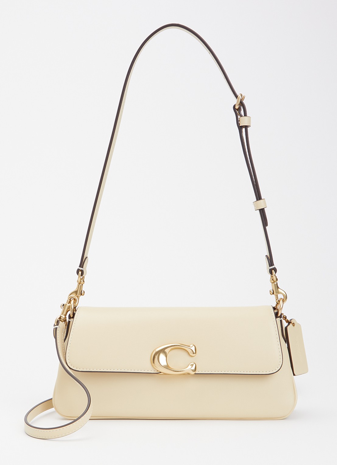 Coach Refined schoudertas van leer met afneembare schouderriem - voorkant 4 geel