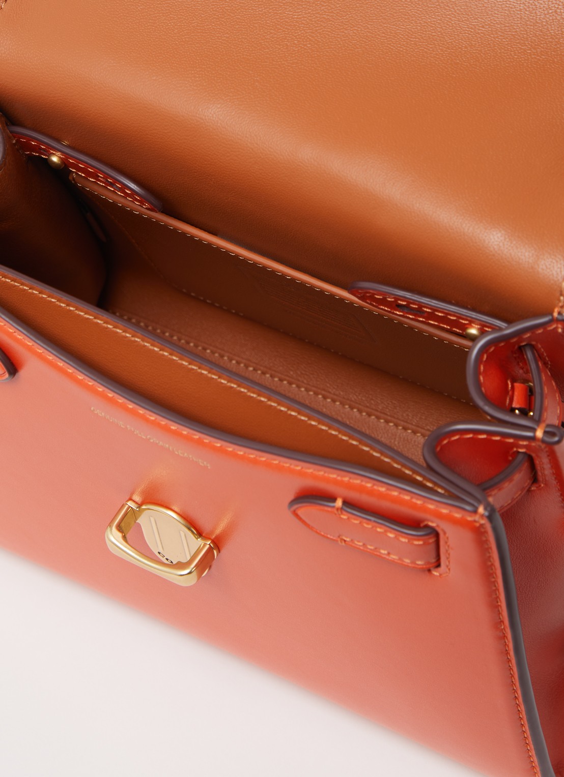 Coach Sammy handtas van kalfsleer - detail 2 oranjerood