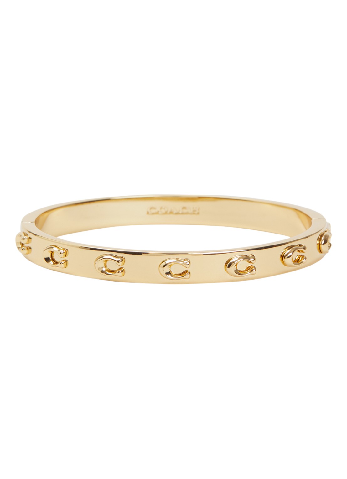 Coach Signature C Hinged bangle  - voorkant 2 goud