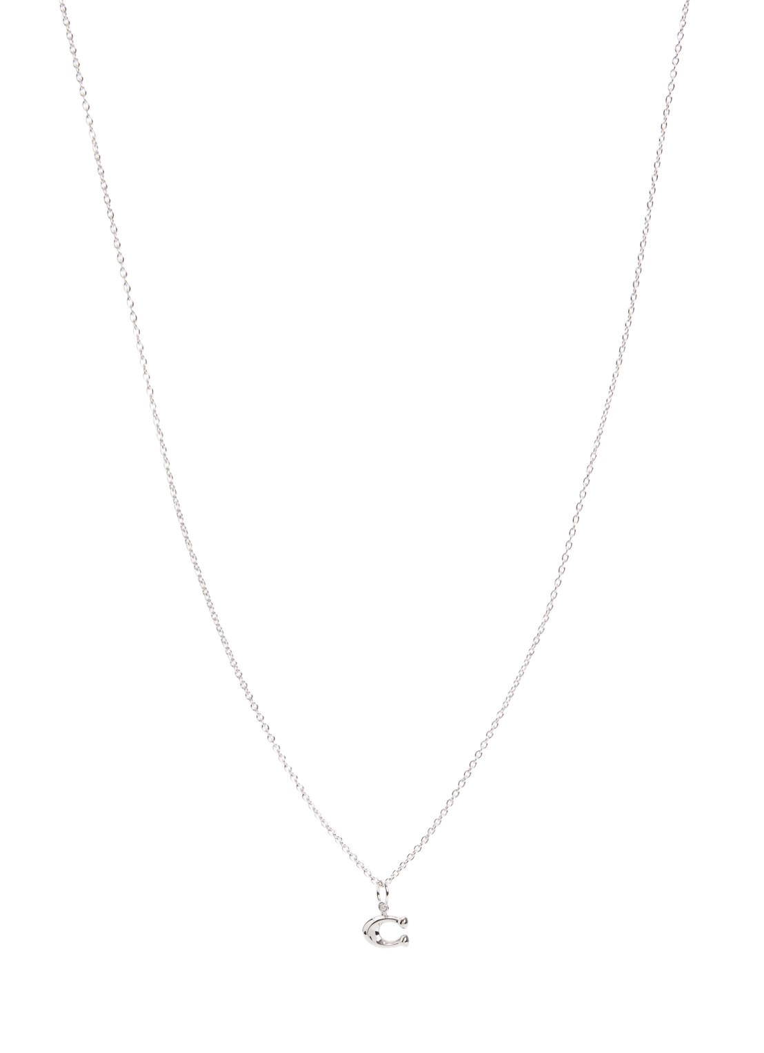 Coach Signature C ketting met hanger - voorkant zilver