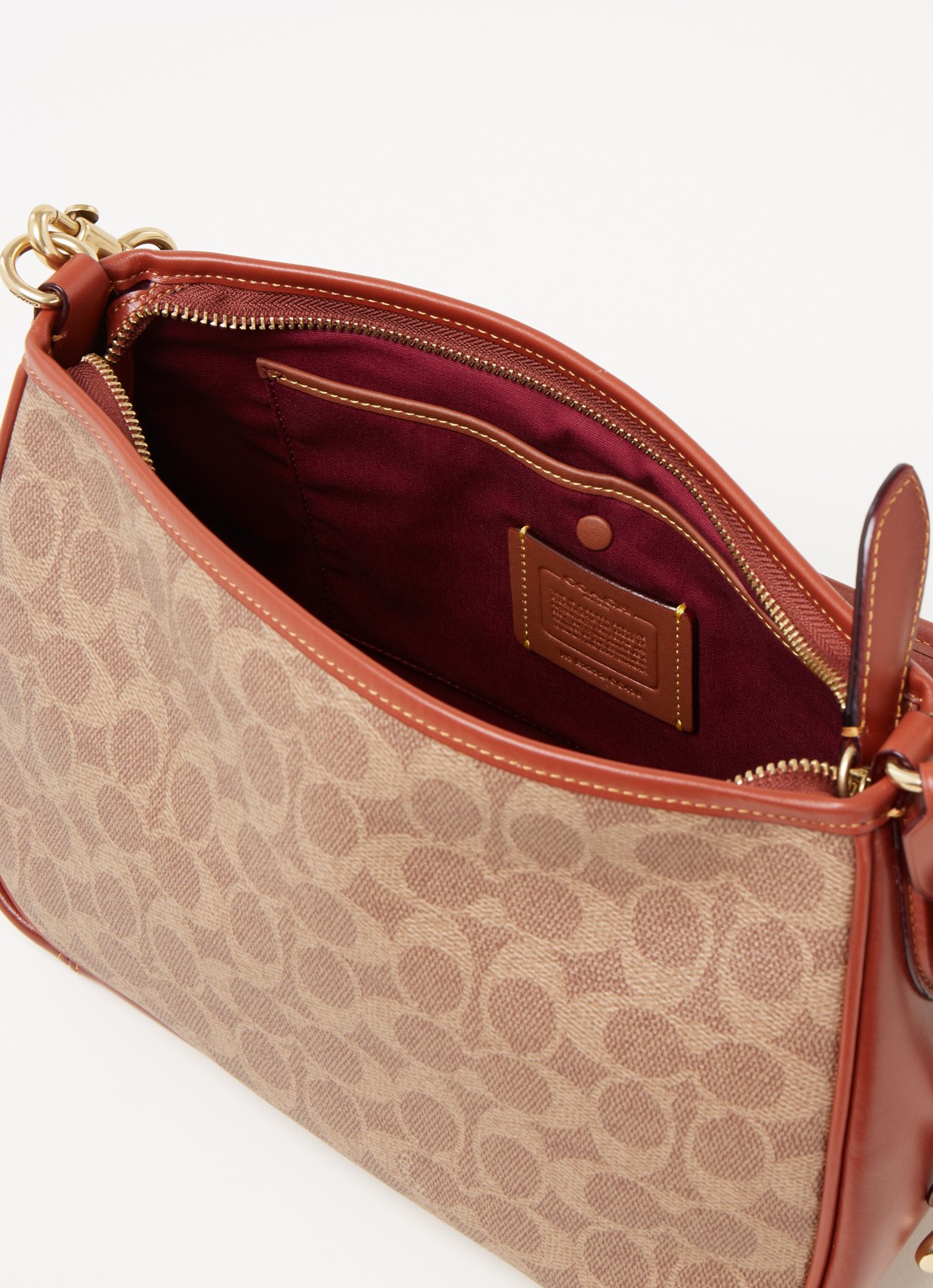 Coach Signature Cary crossbodytas van canvas met leren details - detail 5 bruin