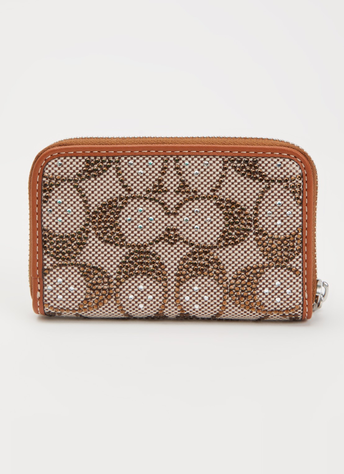 Coach Small pasjeshouder met logoprint en strass - achterkant 3 kastanjebruin