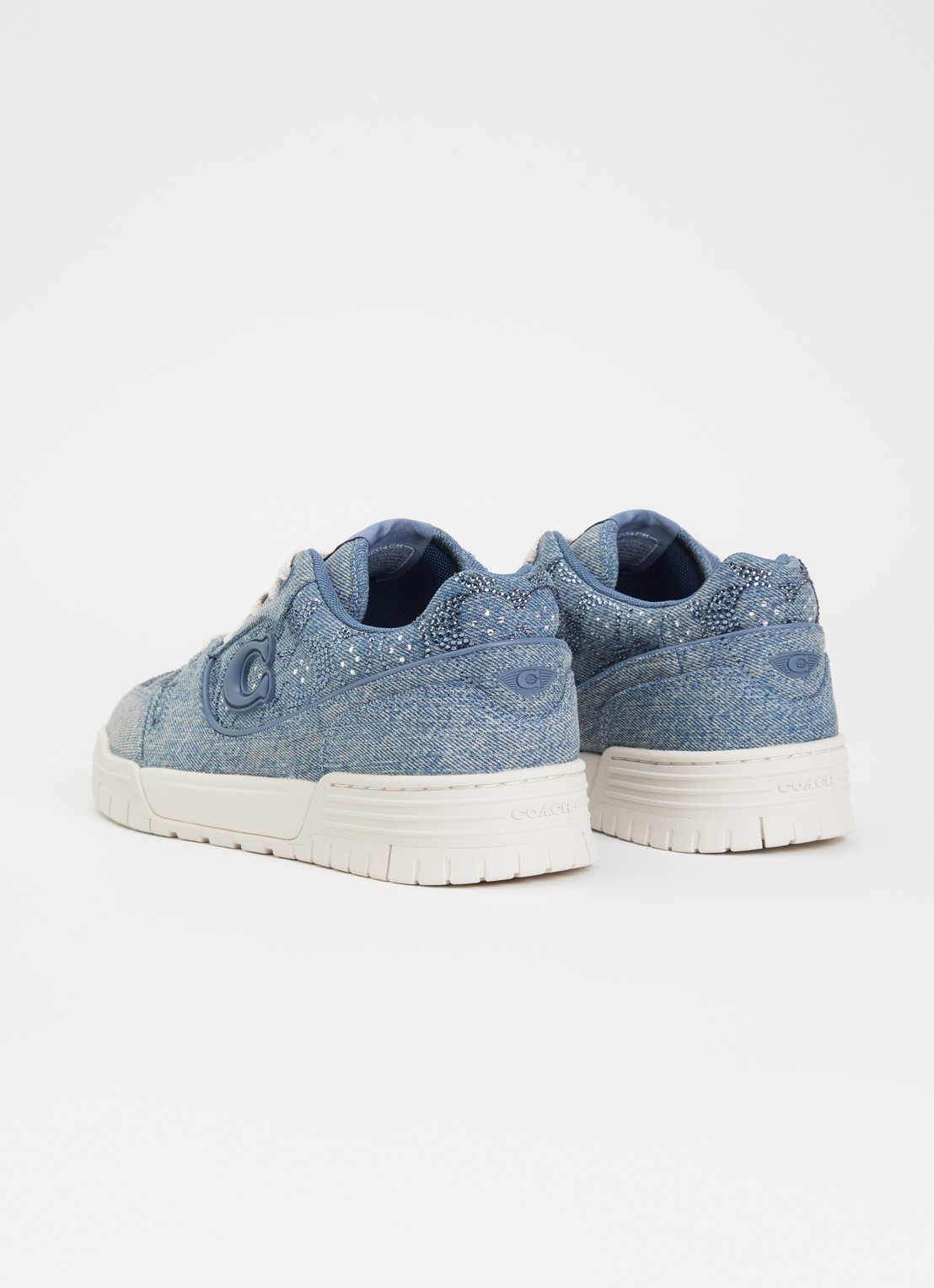 Coach Sneaker van denim met strass - achterkant 2 blauw