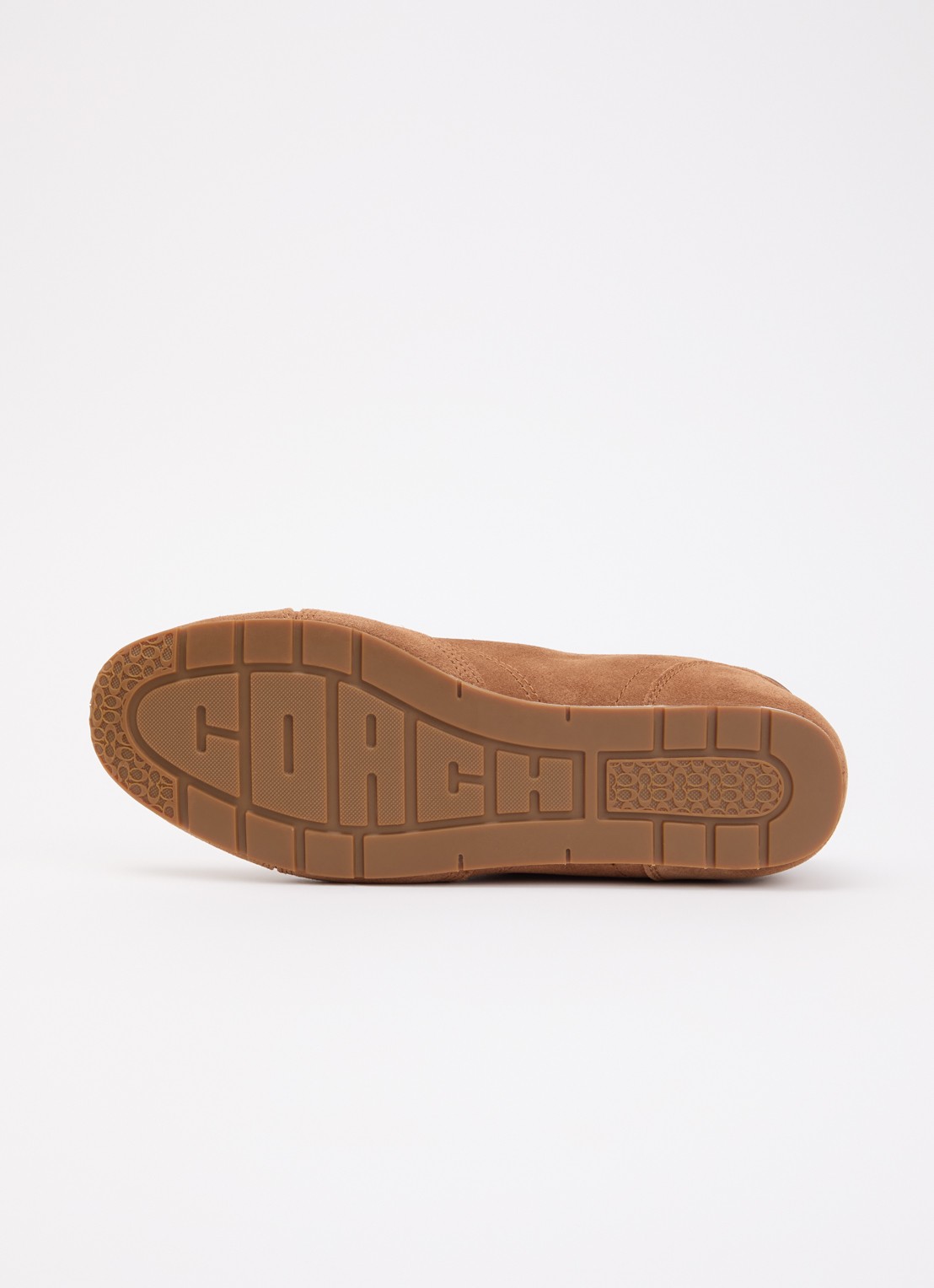 Coach Sneaker van suède met details van leer - detail 3 cognac