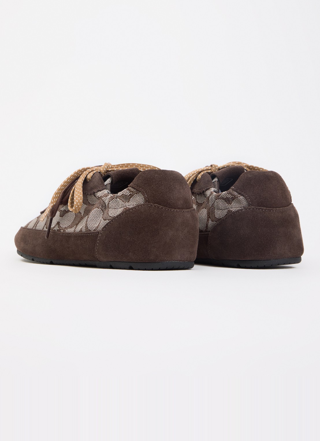 Coach Sneaker van suède met logoprint - achterkant 4 bruin