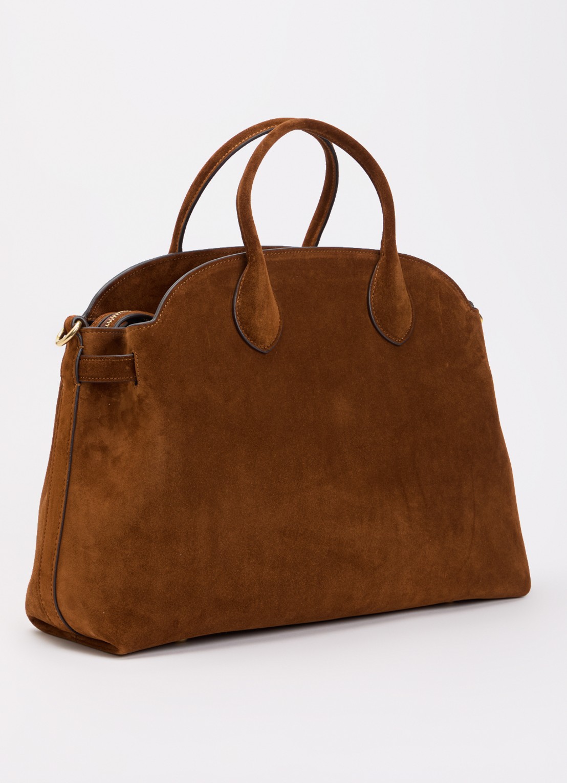 Coach Soft Empire 40 handtas van kalfssuède met afneembare schouderriem  - achterkant hazelnootbruin