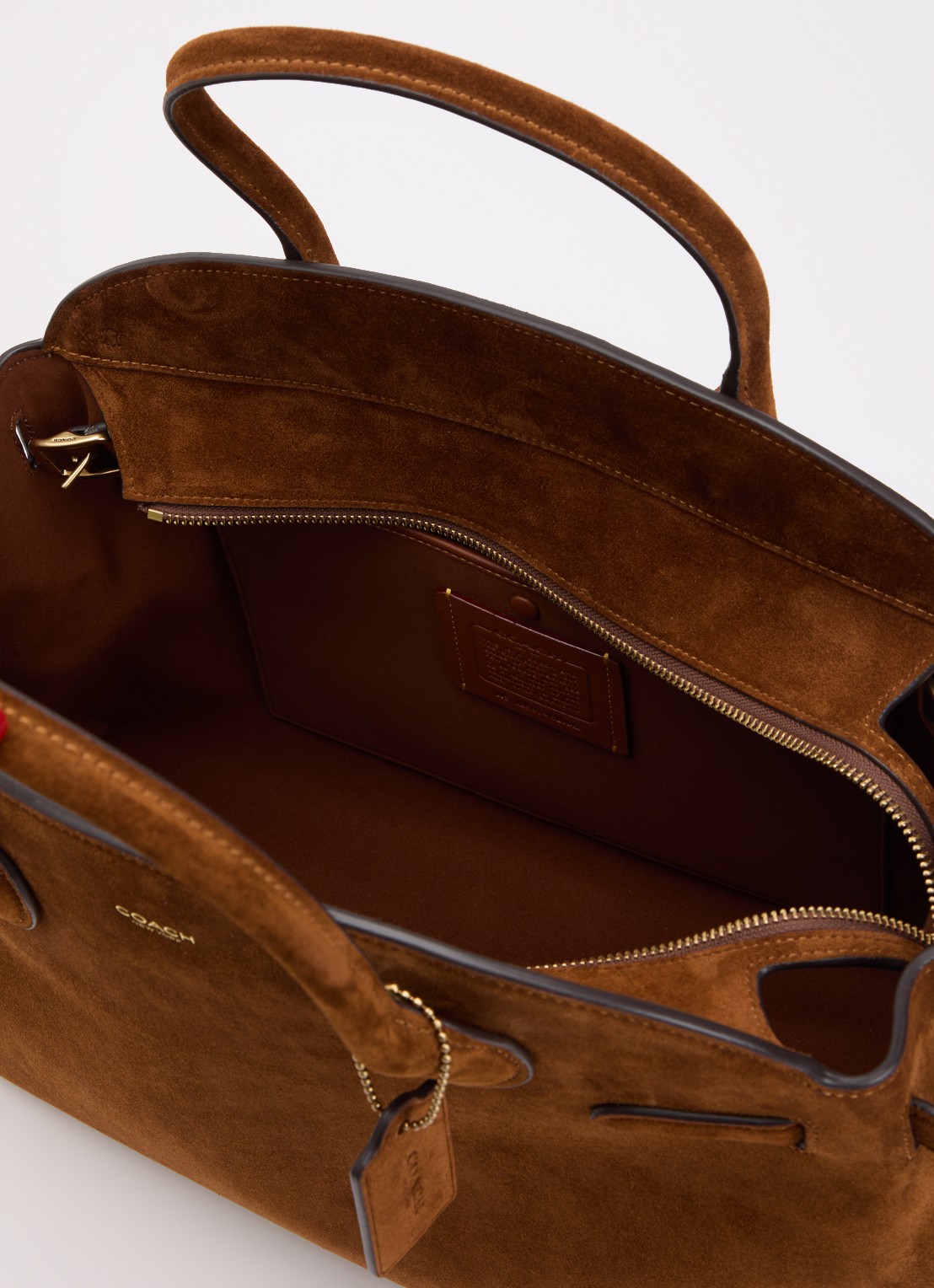Coach Soft Empire 40 handtas van kalfssuède met afneembare schouderriem  - detail 3 hazelnootbruin