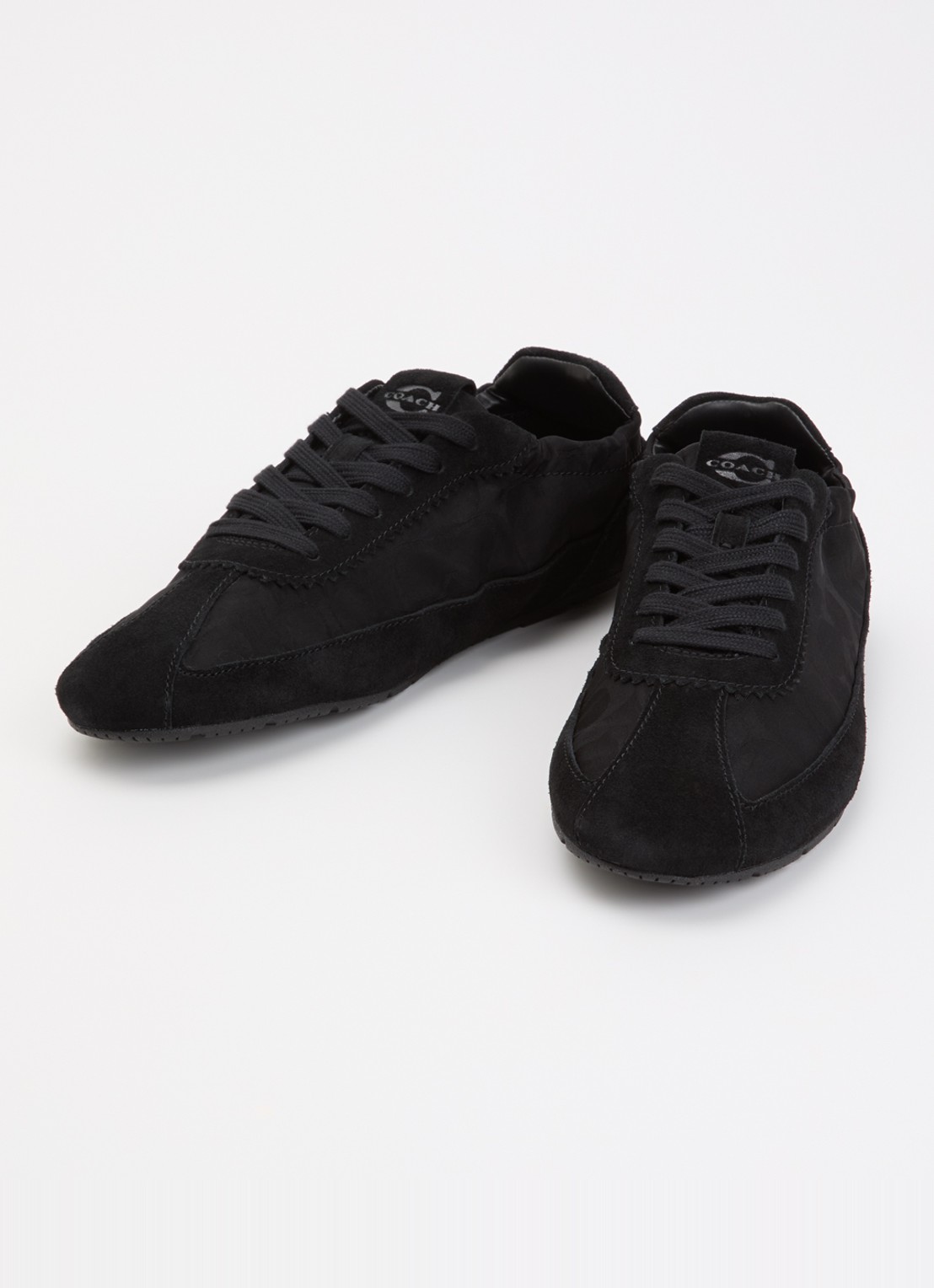Coach Soft sneaker met suède details - detail 2 zwart