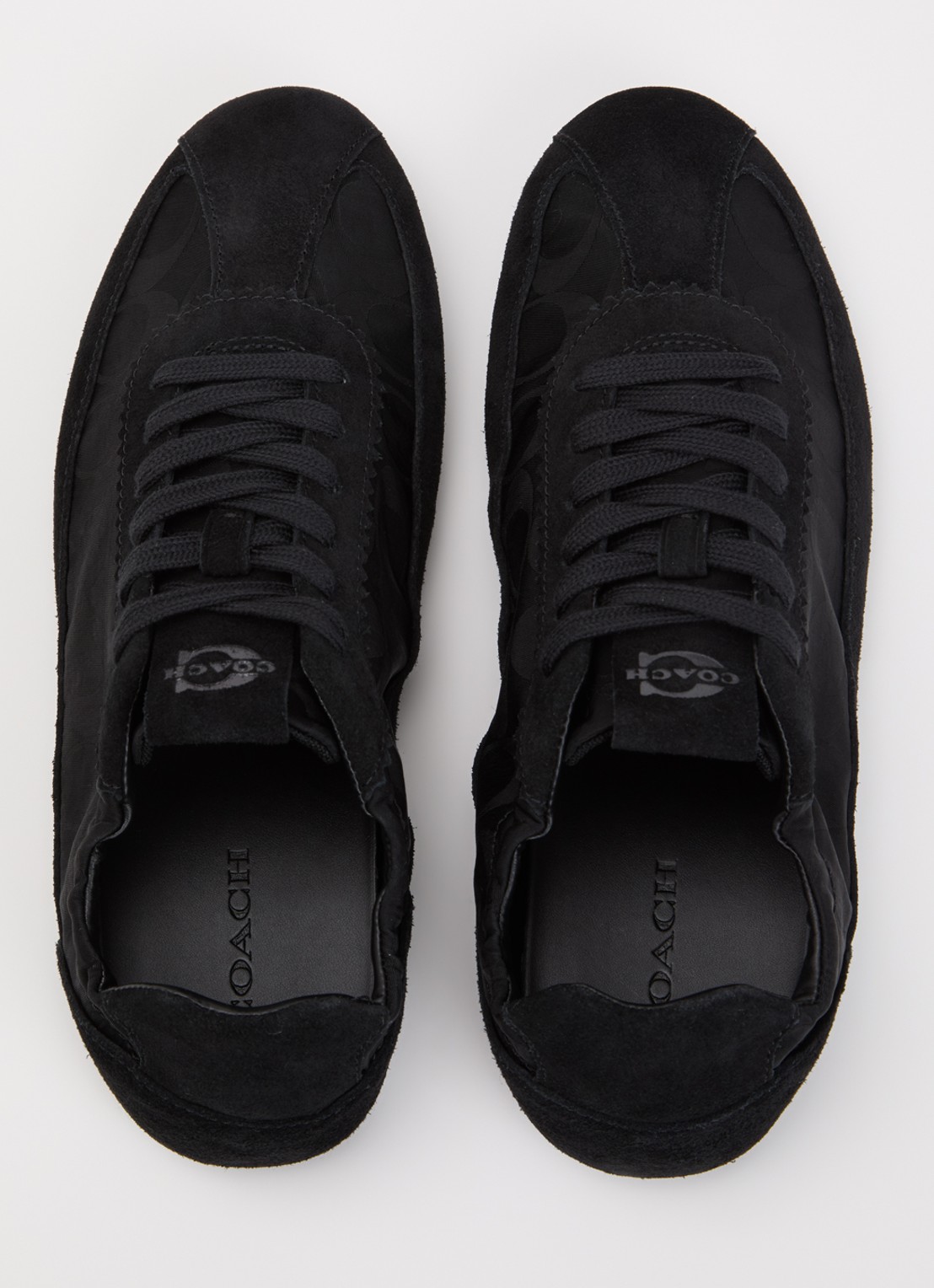 Coach Soft sneaker met suède details - detail 3 zwart