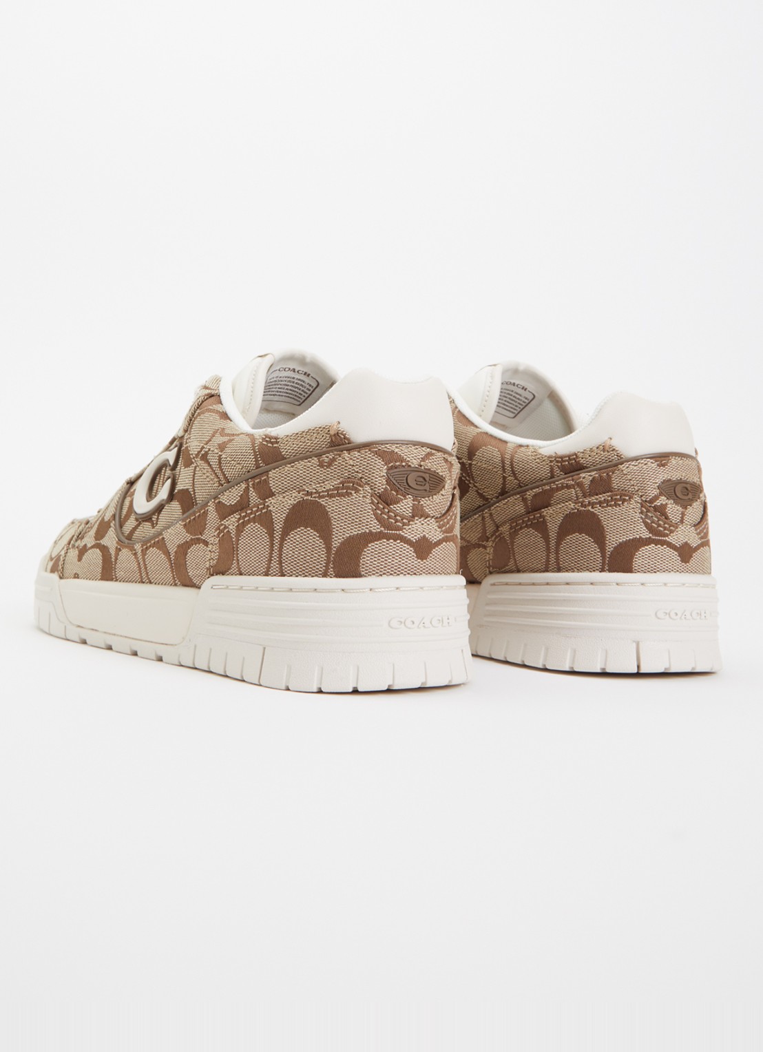 Coach SoHo sneaker met logoprint en details van satijn - achterkant 5 gebroken wit