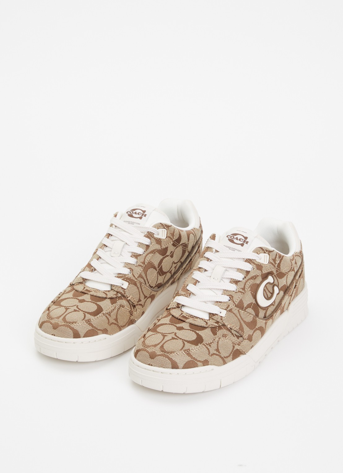 Coach SoHo sneaker met logoprint en details van satijn - detail 2 gebroken wit