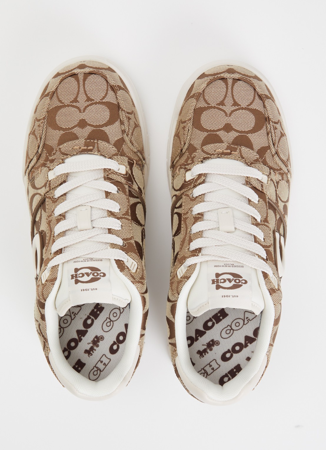 Coach SoHo sneaker met logoprint en details van satijn - detail 3 gebroken wit
