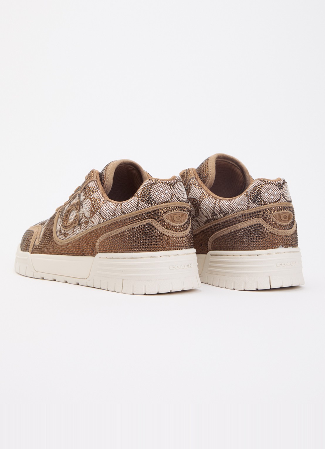 Coach Soho sneaker met logoprint en strass - achterkant 5 lichtbruin