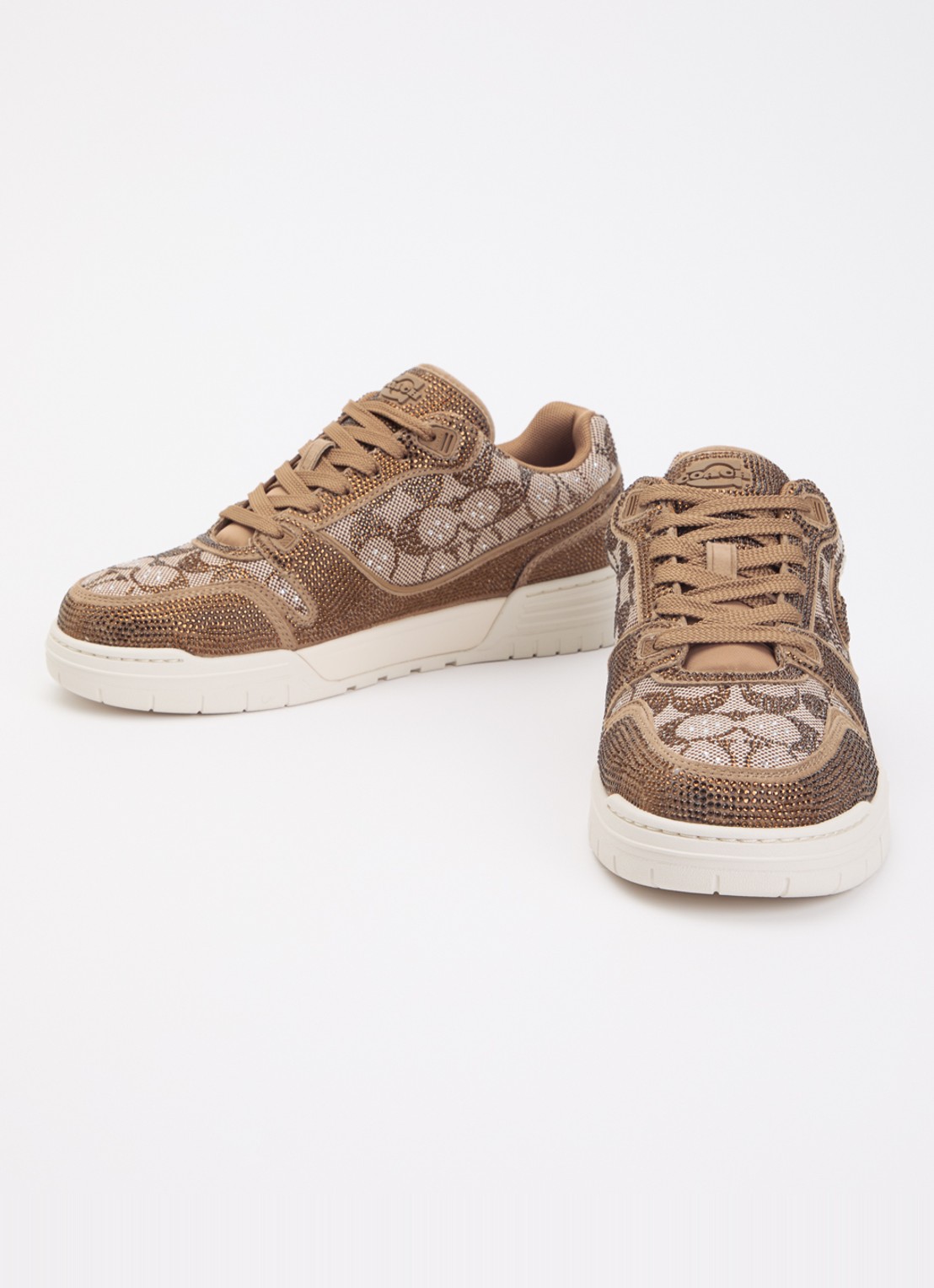 Coach Soho sneaker met logoprint en strass - detail 2 lichtbruin
