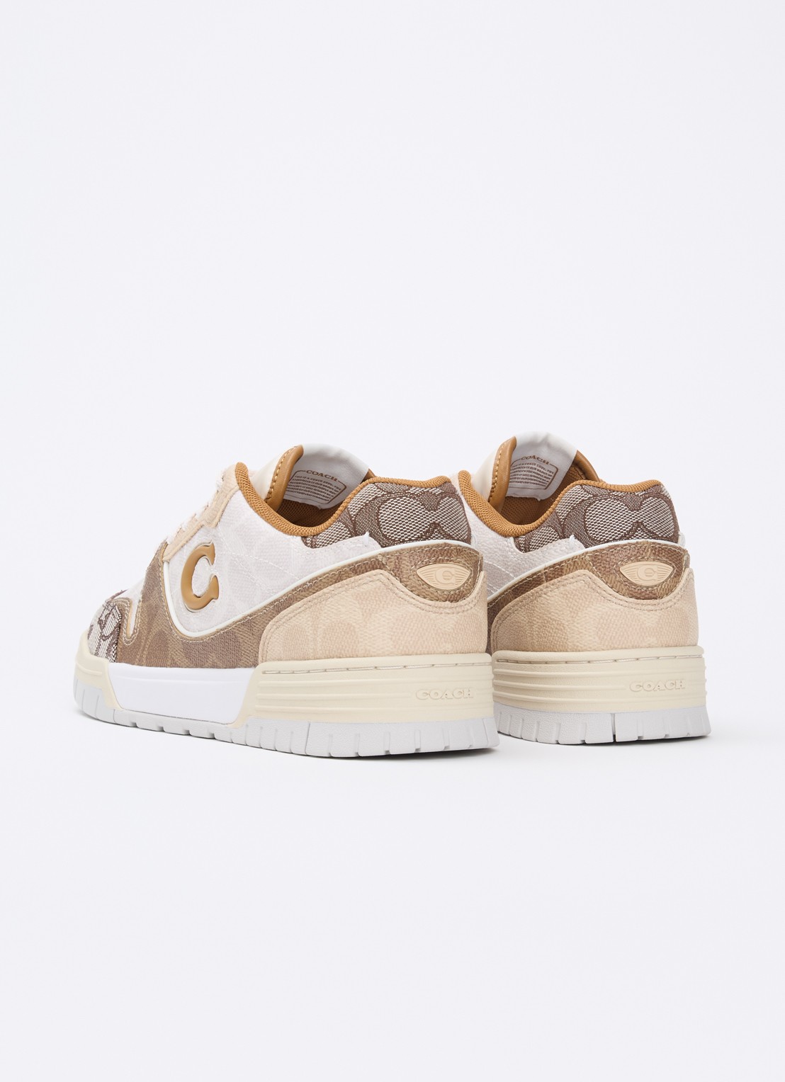 Coach Soho sneaker van leer met logoprint - achterkant 2 beige