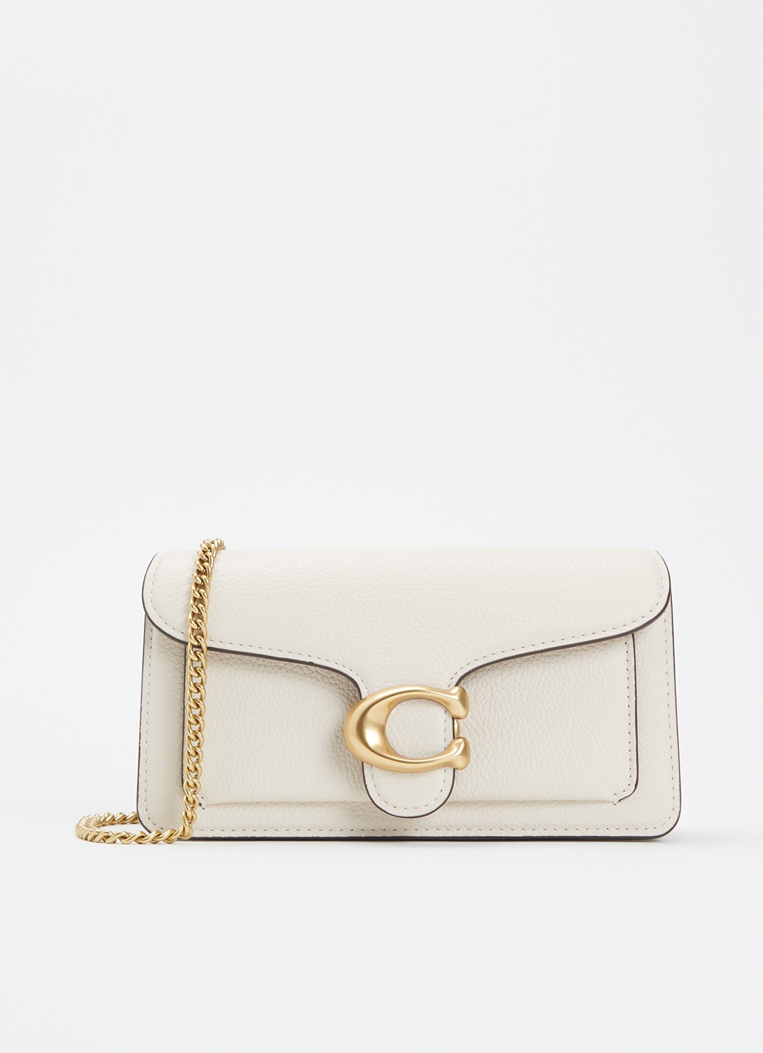 Coach Tabby 19 clutch van leer met afneembare schouderriem - voorkant 5 gebroken wit