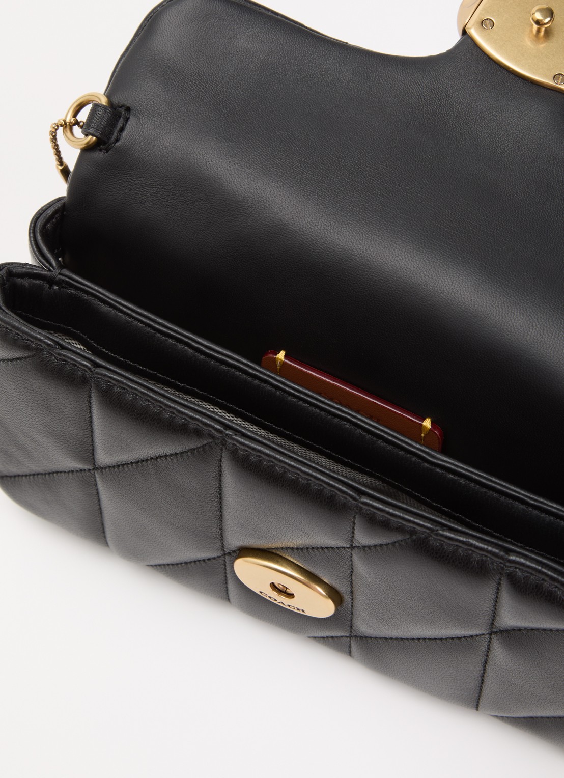 Coach Tabby 19 crossbody tas van leer met afneembare schouderriem - detail 2 zwart