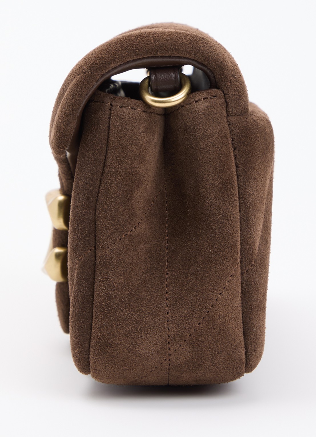 Coach Tabby 19 crossbodytas van quilted suède met afneembare schouderriem - detail 3 chocoladebruin