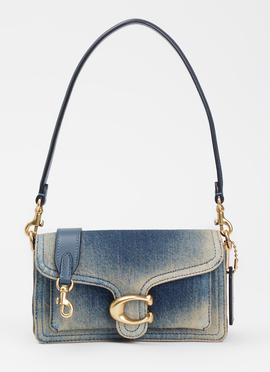 Coach Tabby 20 schoudertas van denim - voorkant 2 indigo