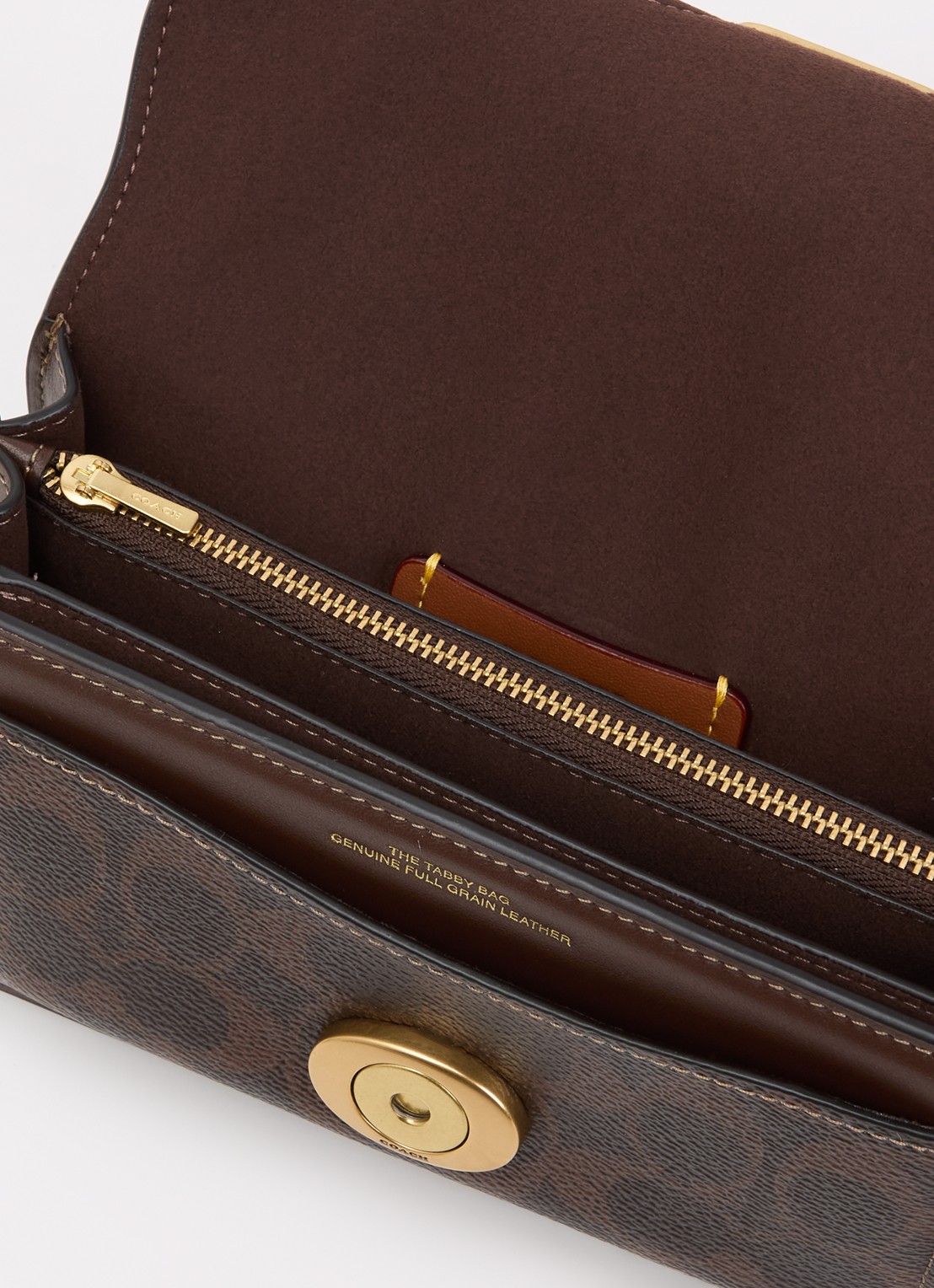 Coach Tabby 20 schoudertas van kalfsleer met afneembare schouderriem - detail 4 donkerbruin