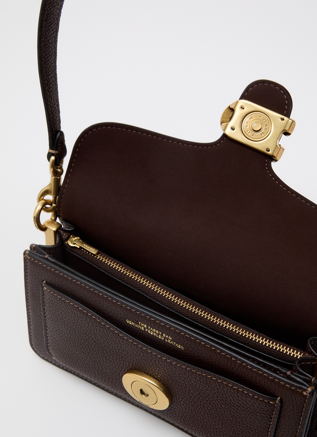 Coach Tabby 20 schoudertas van leer met afneembare schouderriem - detail 5 donkerbruin