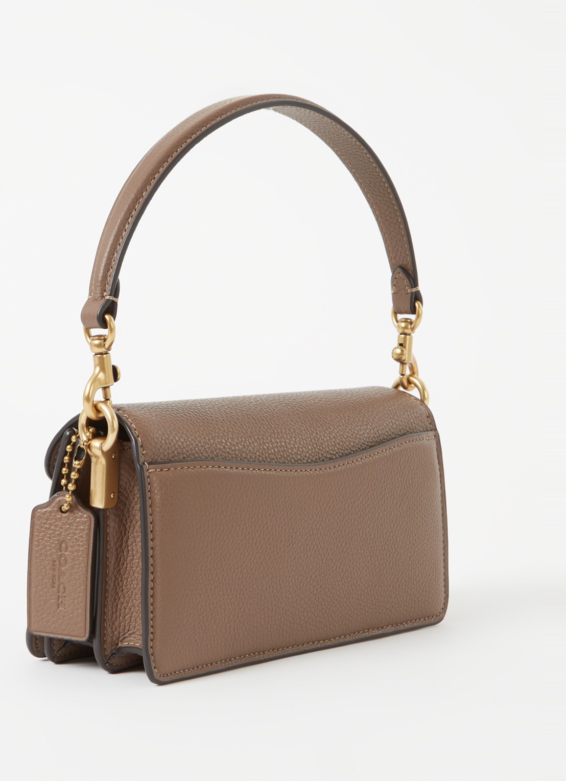 Coach Tabby 20 schoudertas van leer met logo - achterkant lichtbruin