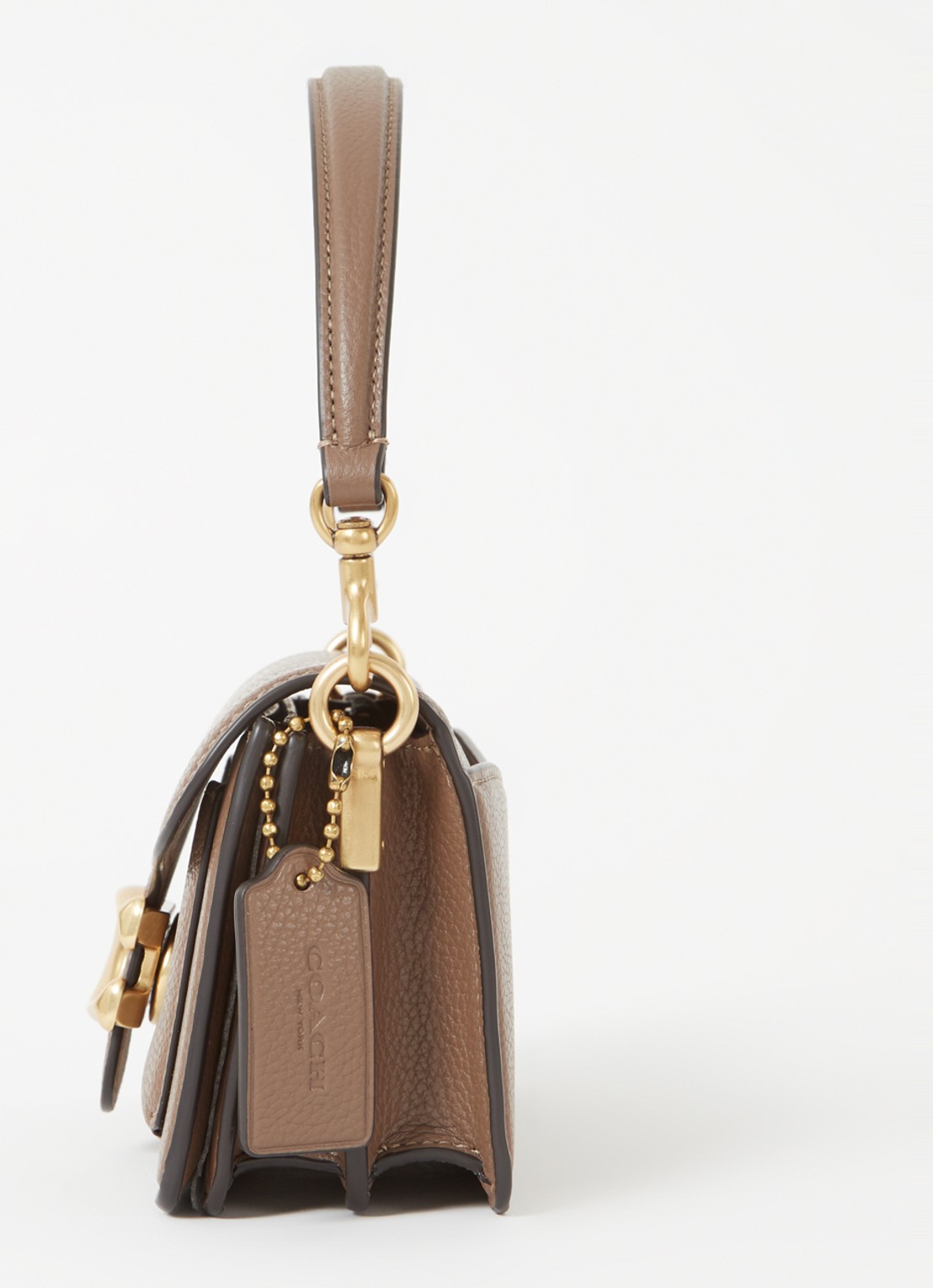 Coach Tabby 20 schoudertas van leer met logo - detail 3 lichtbruin