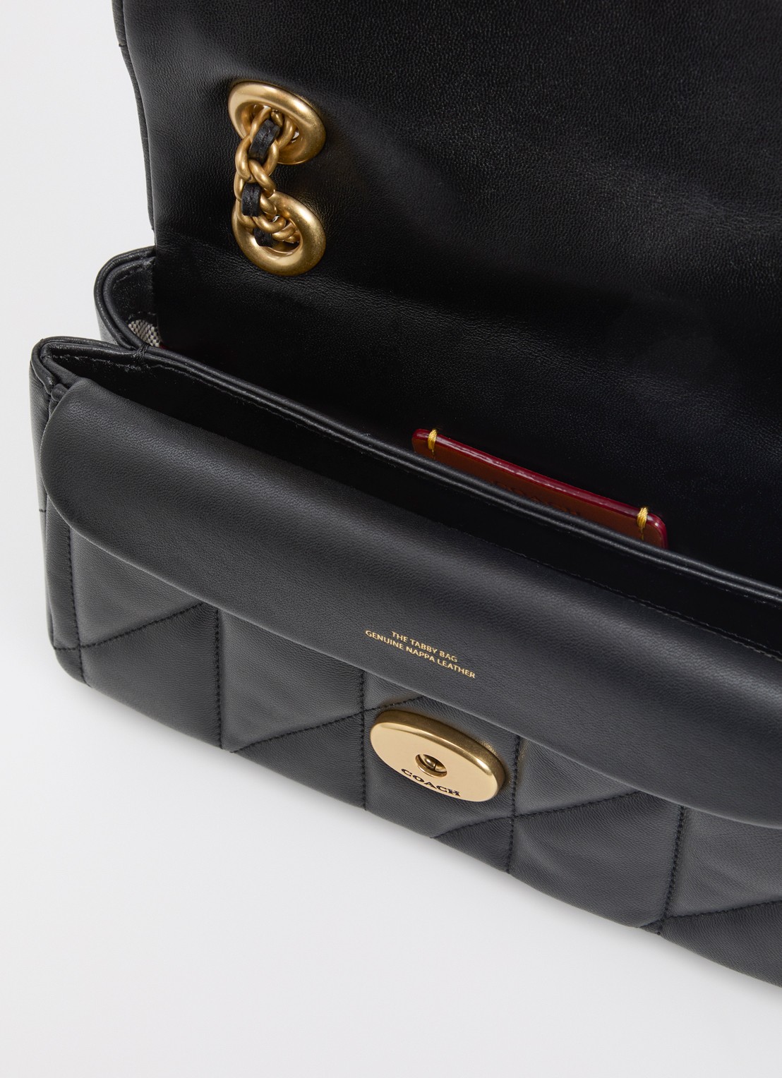 Coach Tabby 20 schoudertas van leer met quiltpatroon - detail 5 zwart
