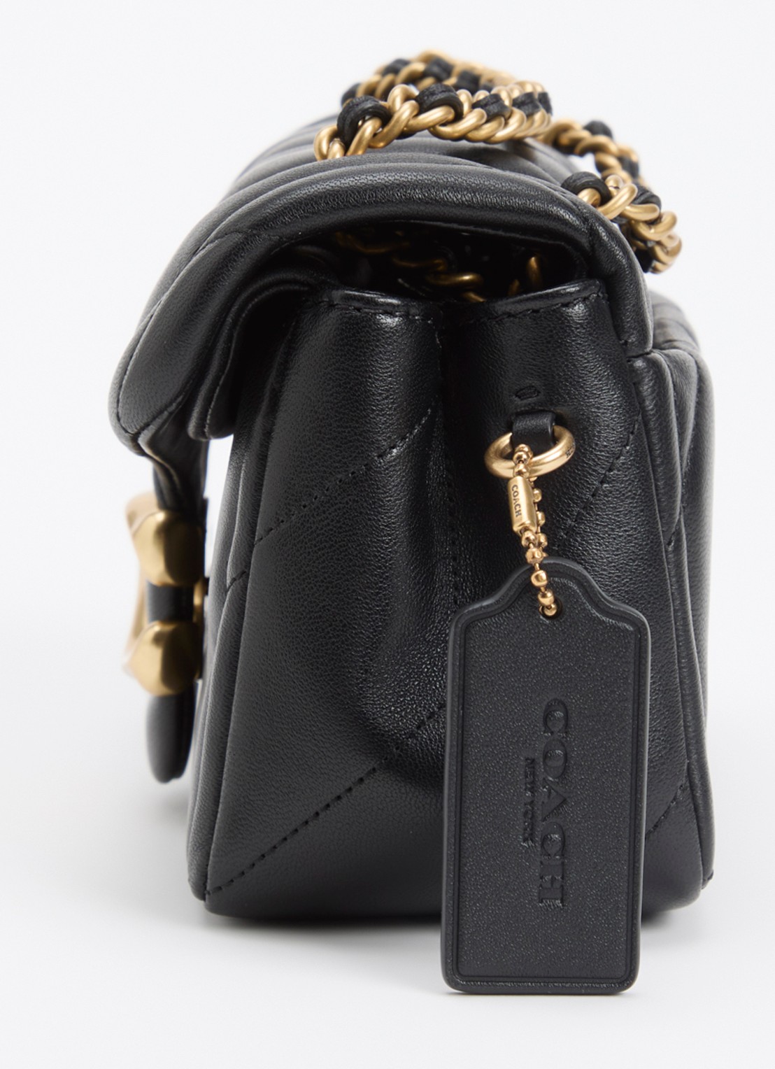 Coach Tabby 20 schoudertas van leer met quiltpatroon - detail 6 zwart