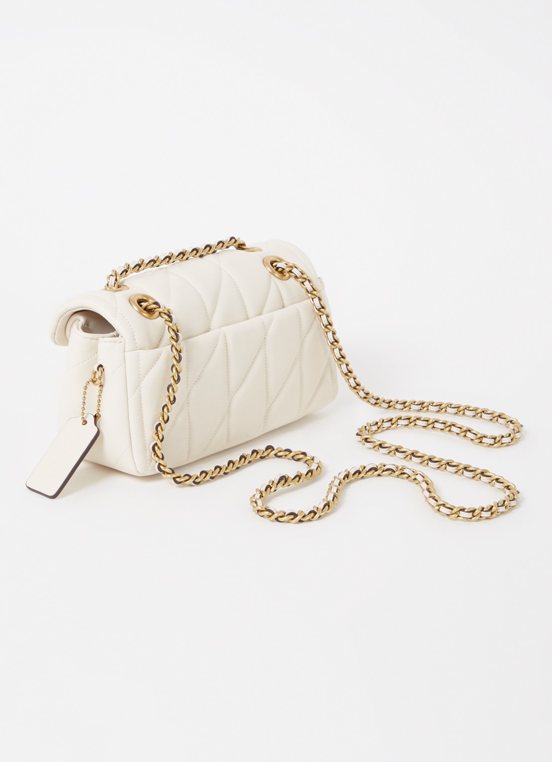 Coach Tabby 20 schoudertas van quilted leer - achterkant 6 gebroken wit