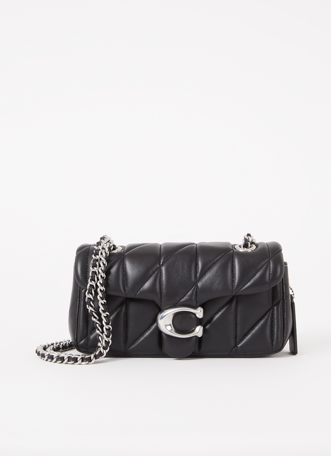 Coach Tabby 20 schoudertas van quilted schapenleer - voorkant 2 zwart