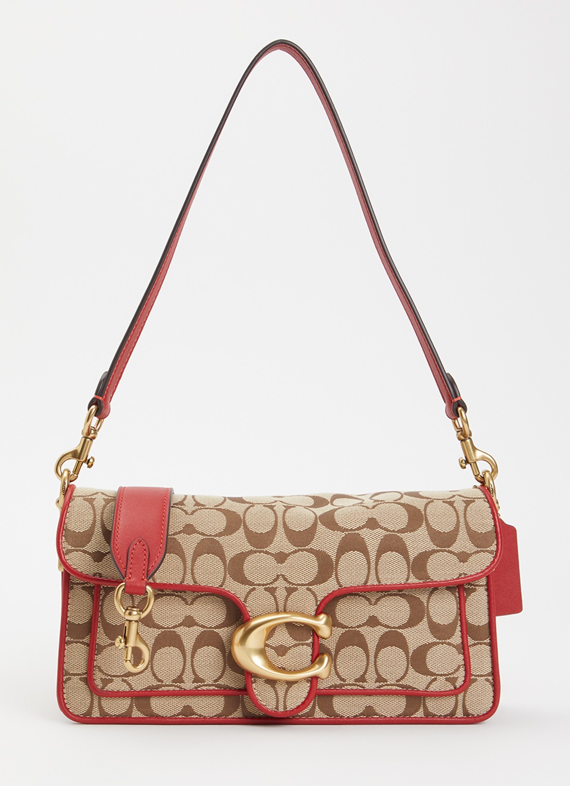 Coach Tabby 26 schoudertas met logoprint - voorkant beige