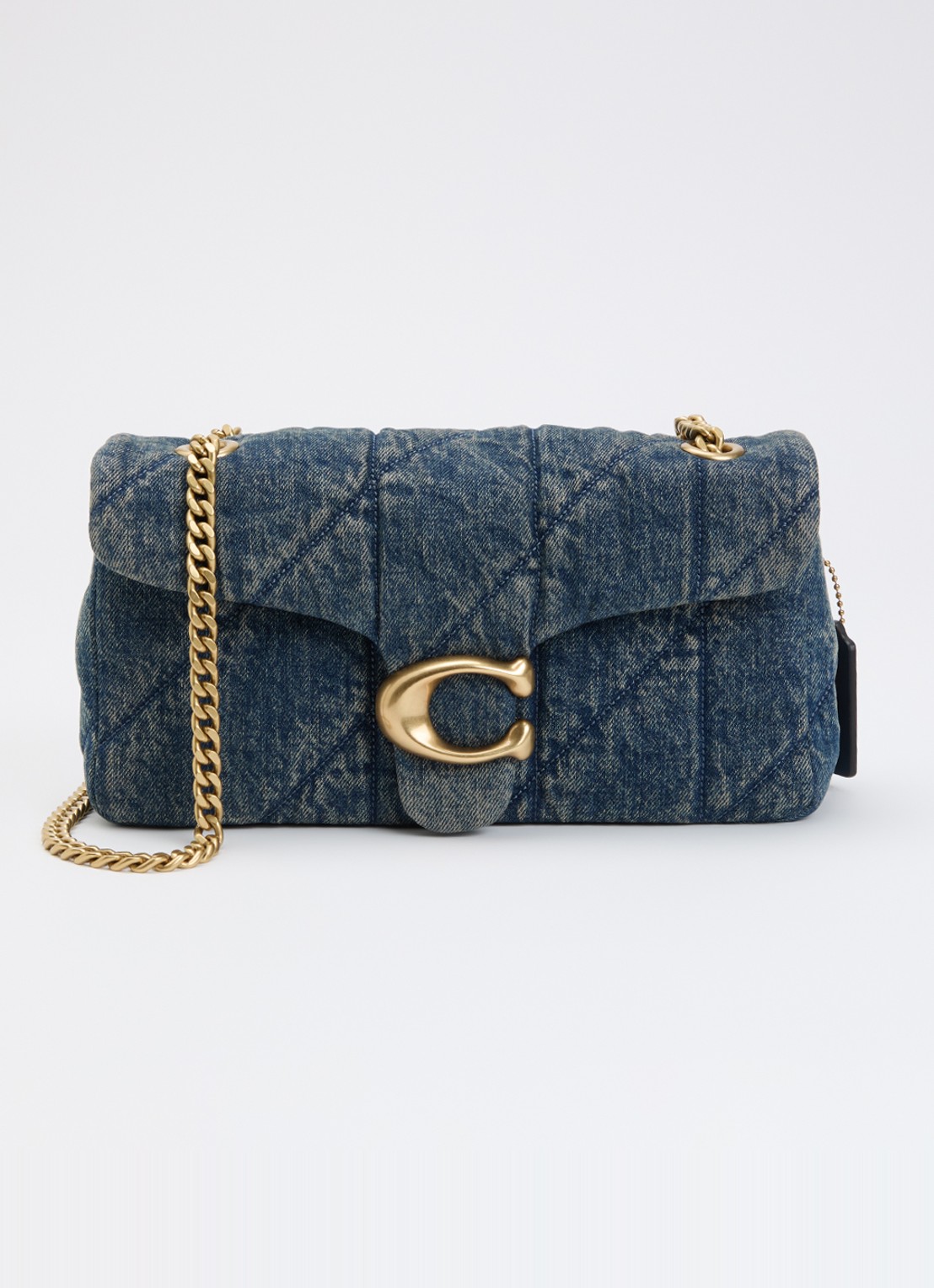 Coach Tabby 26 schoudertas van denim met quilt patroon - voorkant 4 indigo