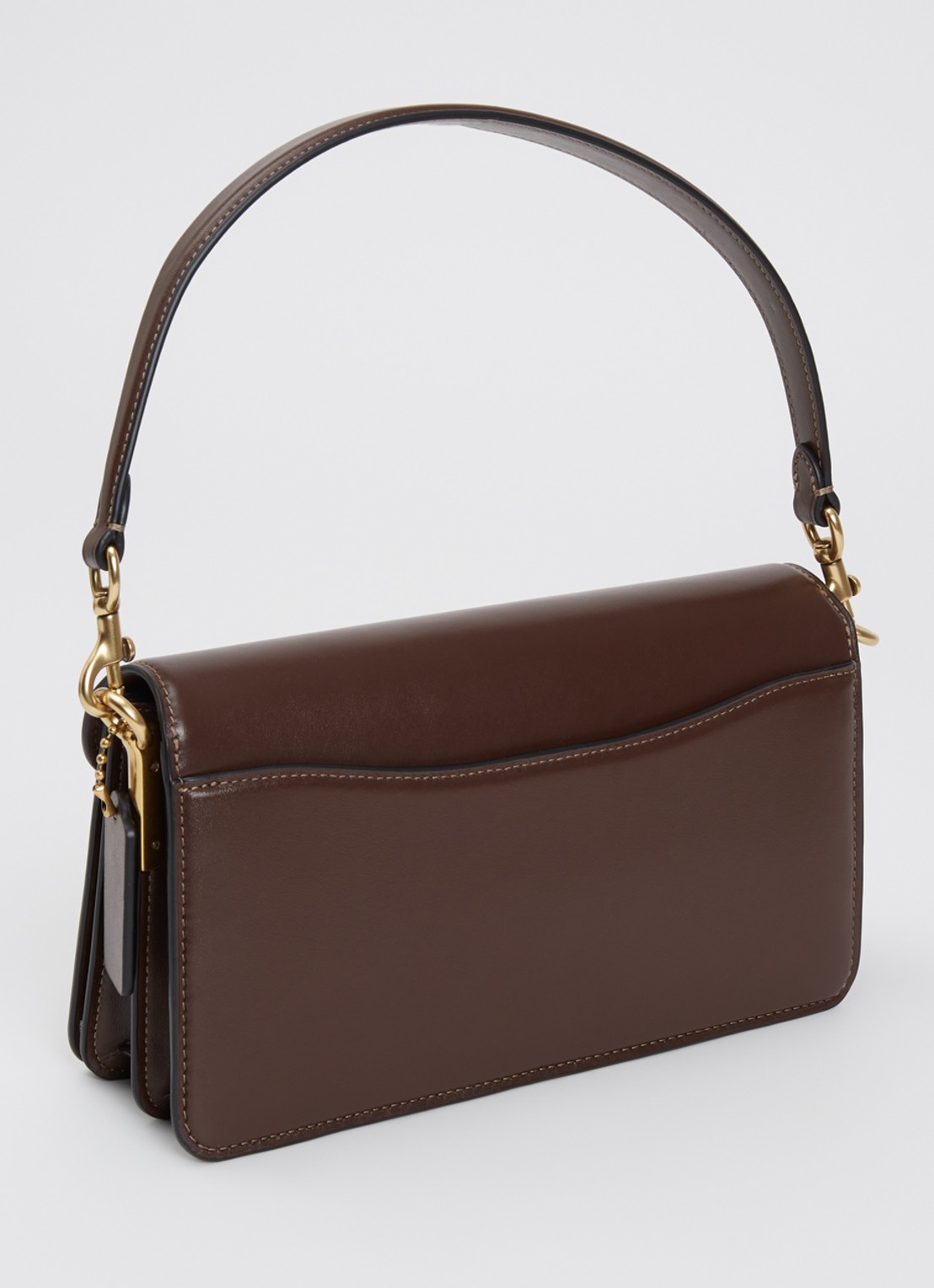Coach Tabby 26 schoudertas van kalfsleer met logoprint - achterkant donkerbruin