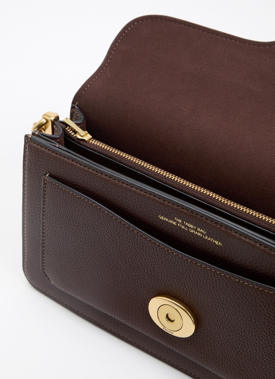 Coach Tabby 26 schoudertas van leer met afneembare schouderriem - detail 2 donkerbruin