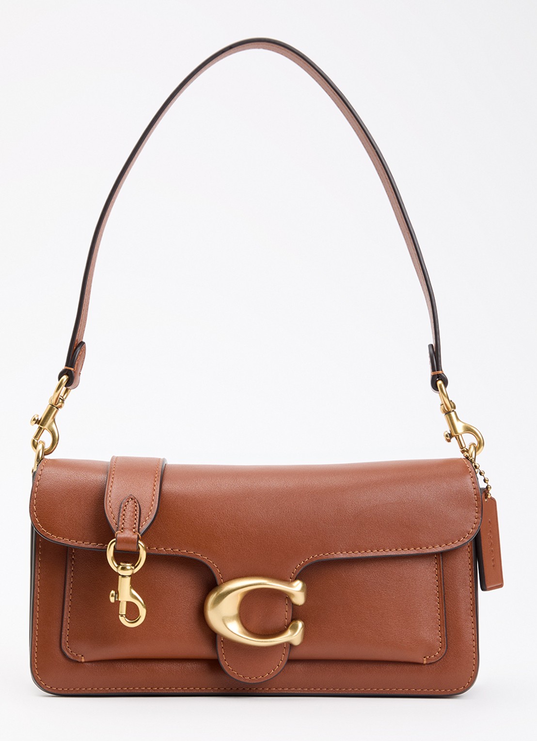 Coach Tabby 26 schoudertas van leer met afneembare schouderriem  - voorkant 5 cognac