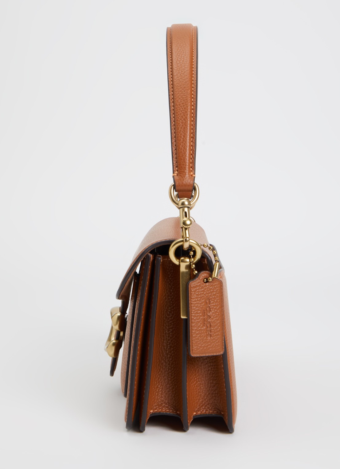 Coach Tabby 26 schoudertas van leer met afneembare schouderriem - detail 3 cognac