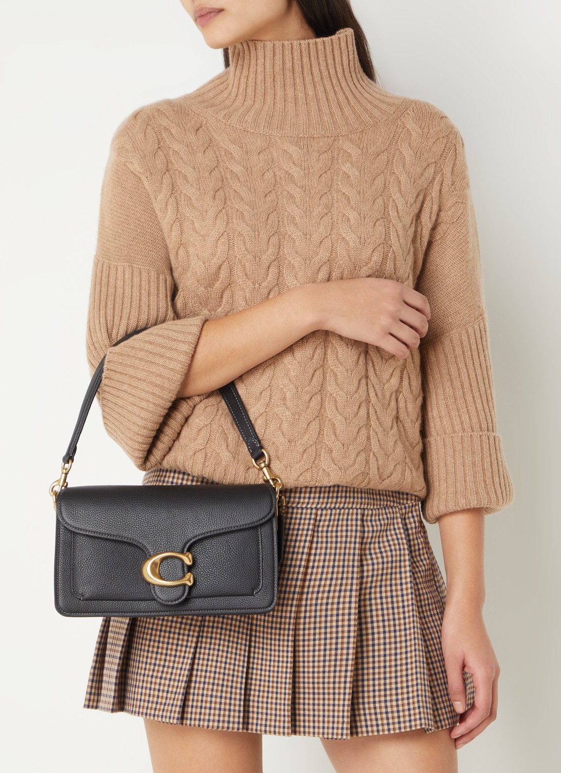 Coach Tabby 26 schoudertas van leer - voorkant 6 zwart