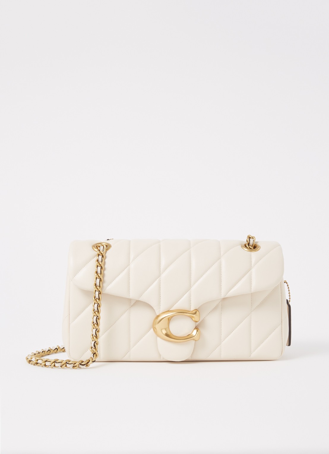 Coach Tabby 26 schoudertas van quilted leer - voorkant 3 creme