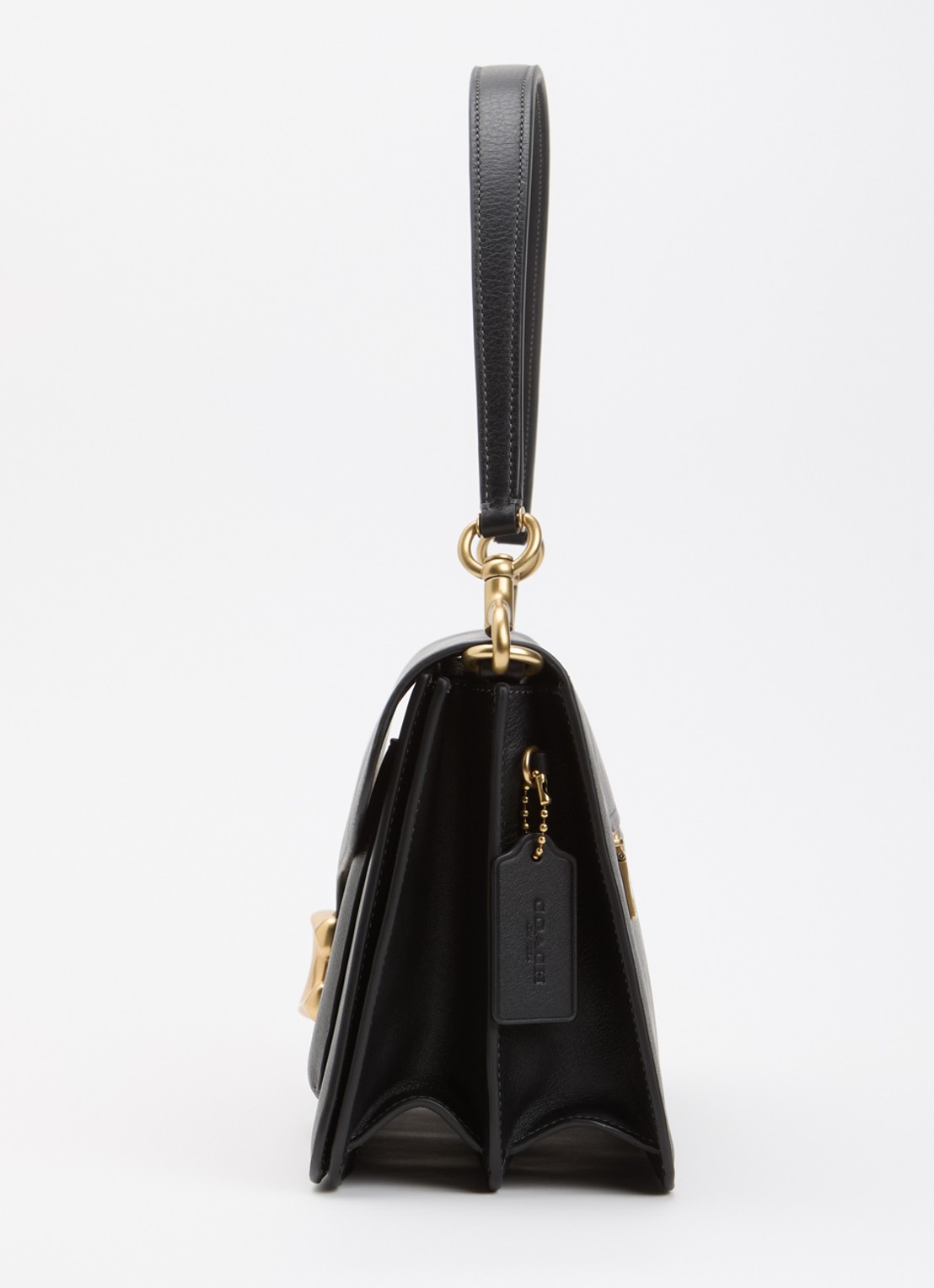 Coach Tabby 36 schoudertas van leer met logo  - detail 2 zwart