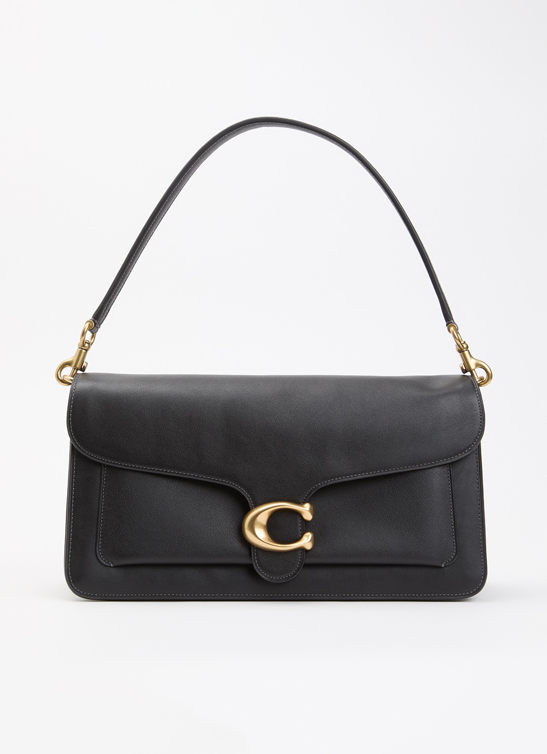 Coach Tabby 36 schoudertas van leer met logo  - voorkant 4 zwart