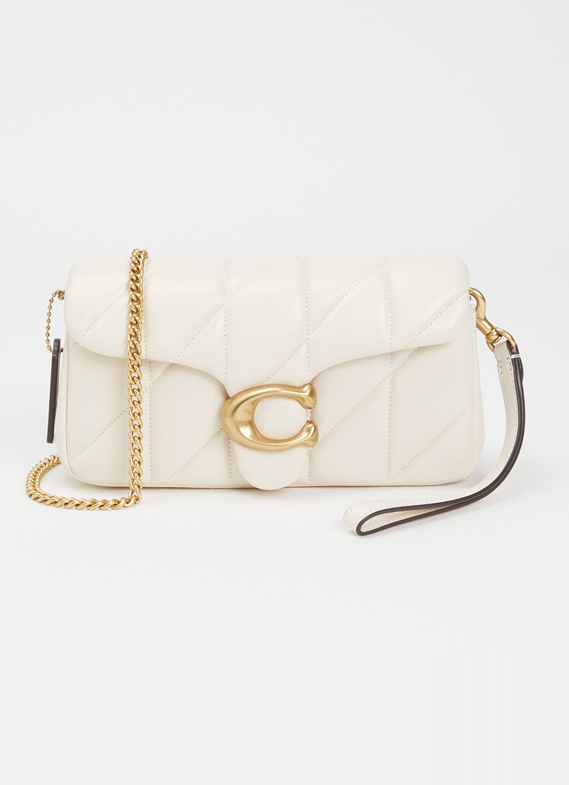 Coach Tabby Chain 19 crossbodytas van leer - voorkant 5 gebroken wit