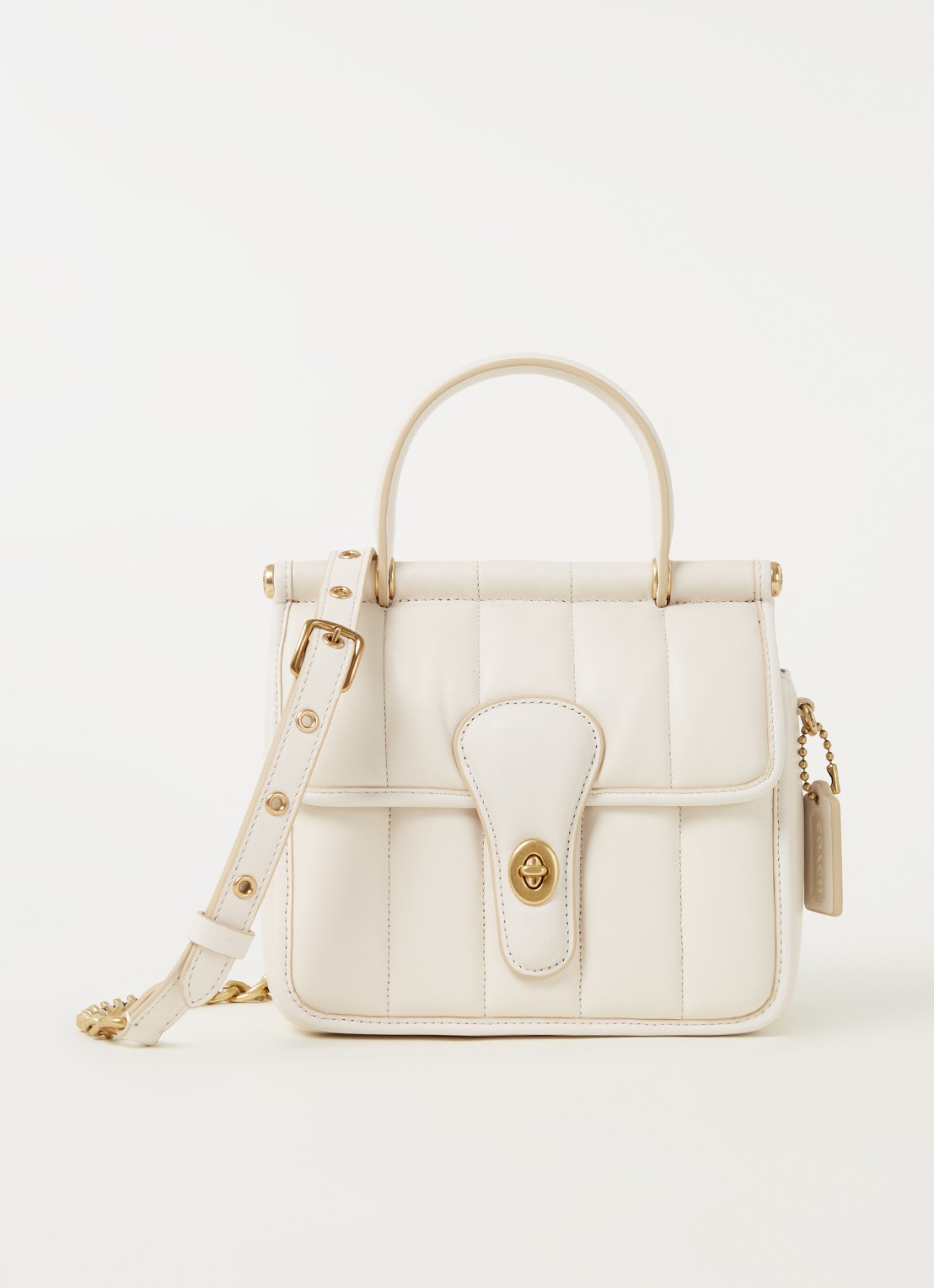 Coach Willis 18 handtas van quilted leer - voorkant creme
